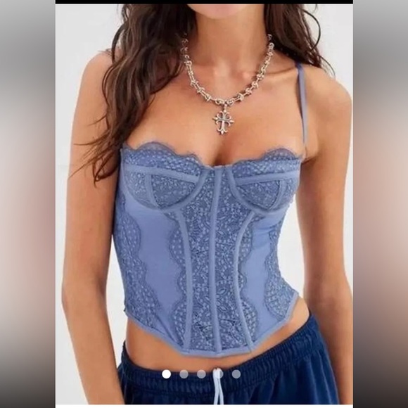 Urban Outfitters Tops - Urban Outfitters Lavender Lace Corset Tank Top